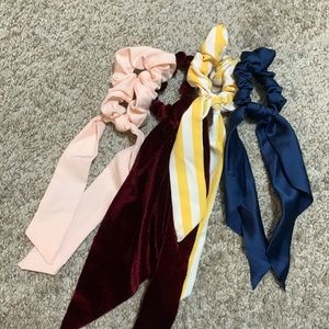 4 pcs long tied scrunchie hair tie accessories